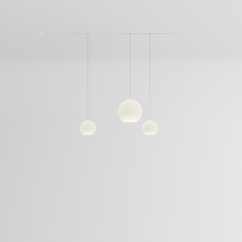 [KO3SL-18-U135] KOS Trio SL flush-mounted track (Stainless steel, Standard height, Flush-mounted track 135cm, Without KOS CONNECT)