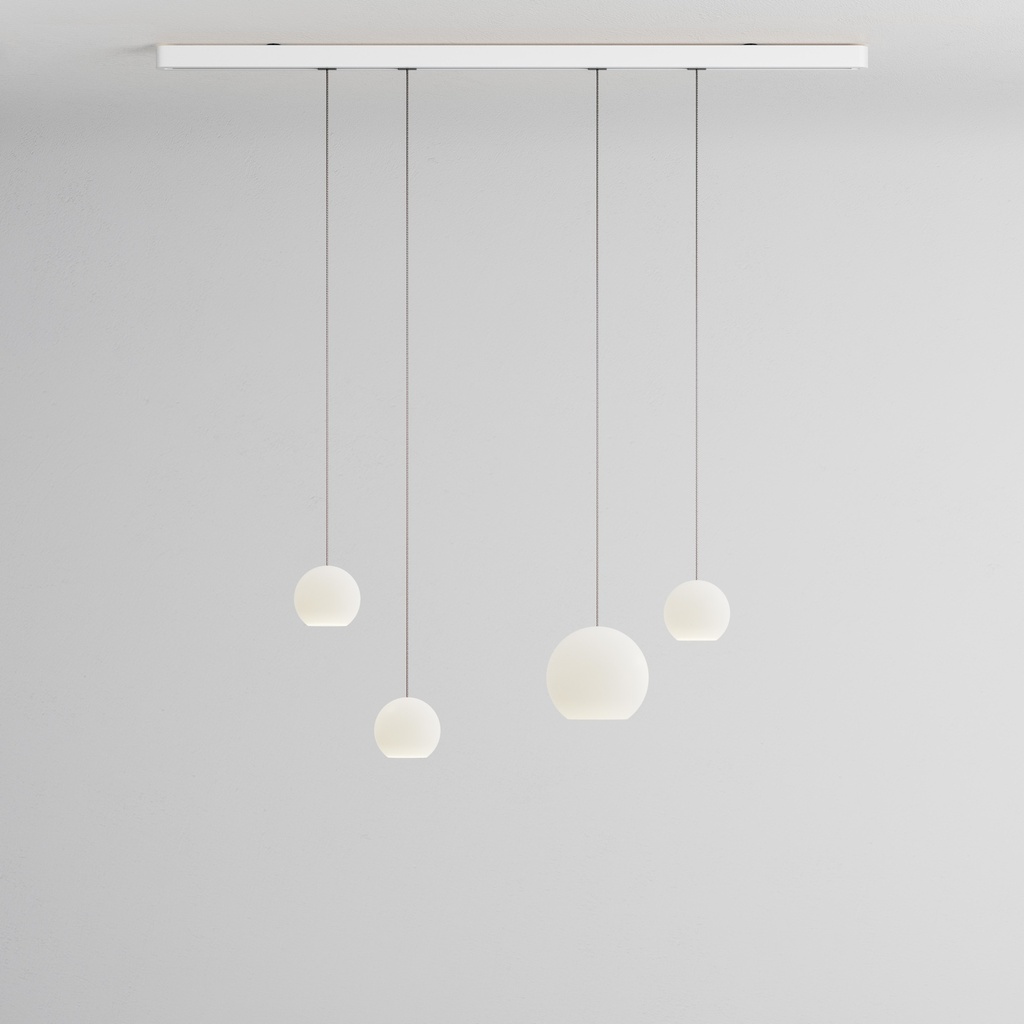 [KO4SL-12-S150] KOS Quattro SL (Stainless steel, Standard height, Track 150cm, White matt)