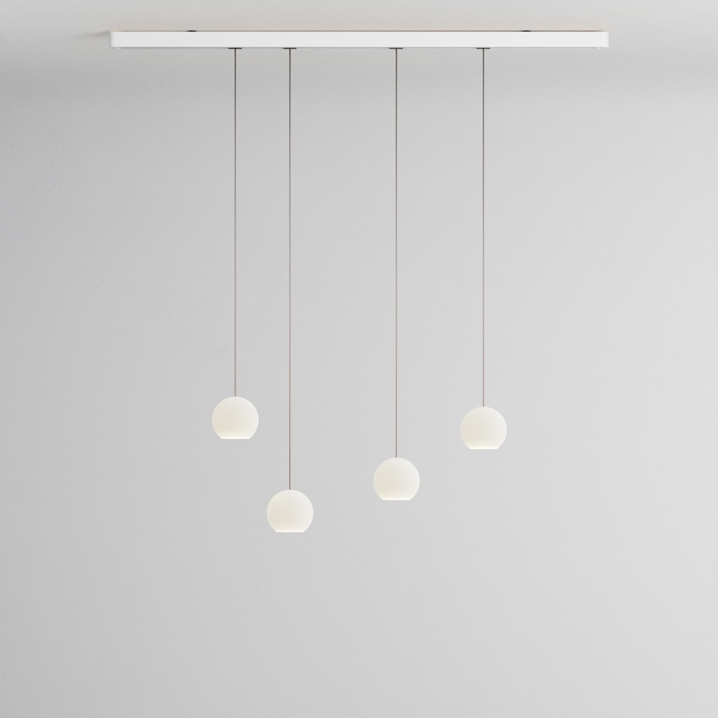 [KO4S-12-S150] KOS Quattro Small (Stainless steel, Standard height, Track 150cm, White matt)