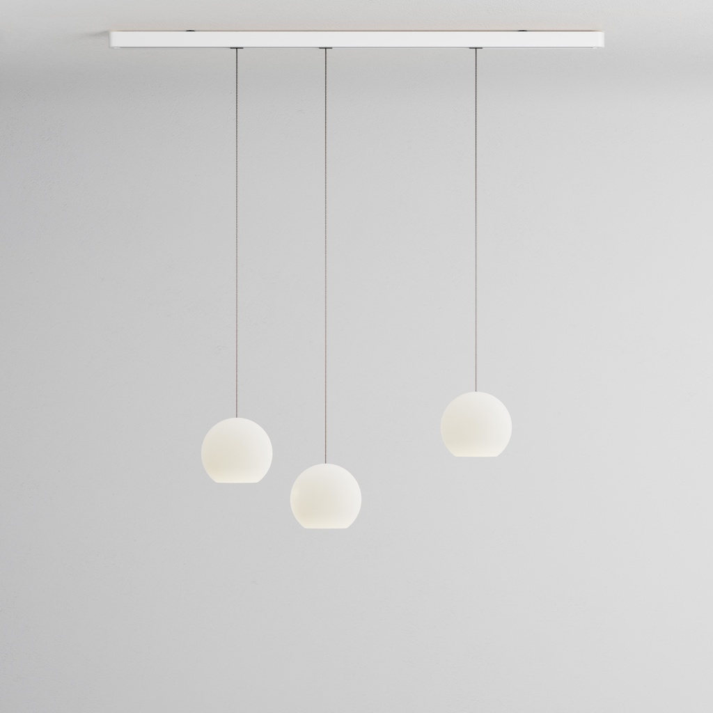 [KO3L-12-S150] KOS Trio Large (Stainless steel, Standard height, Track 150cm, White matt)