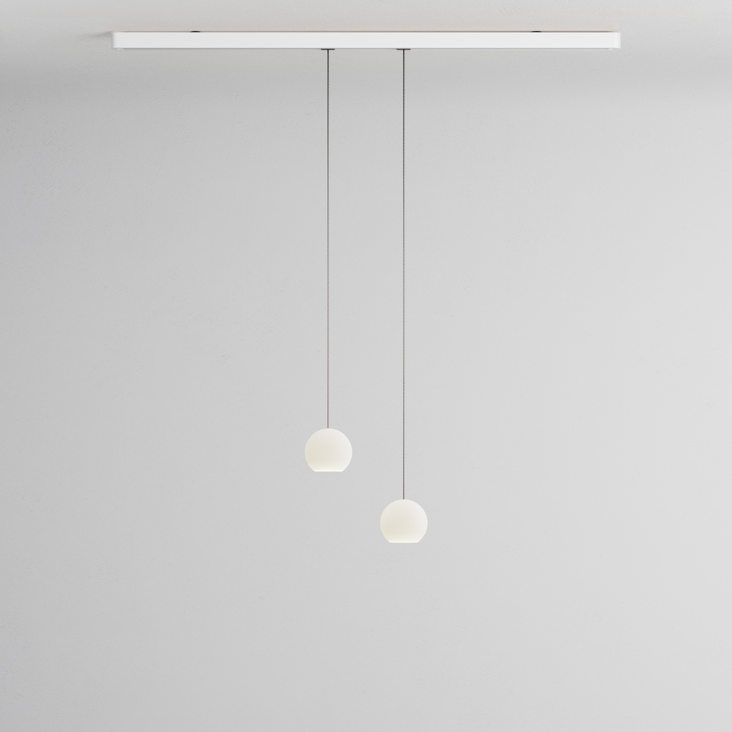 [KO2S-12-S150] KOS Duo Small (Stainless steel, Standard height, Track 150cm, White matt)