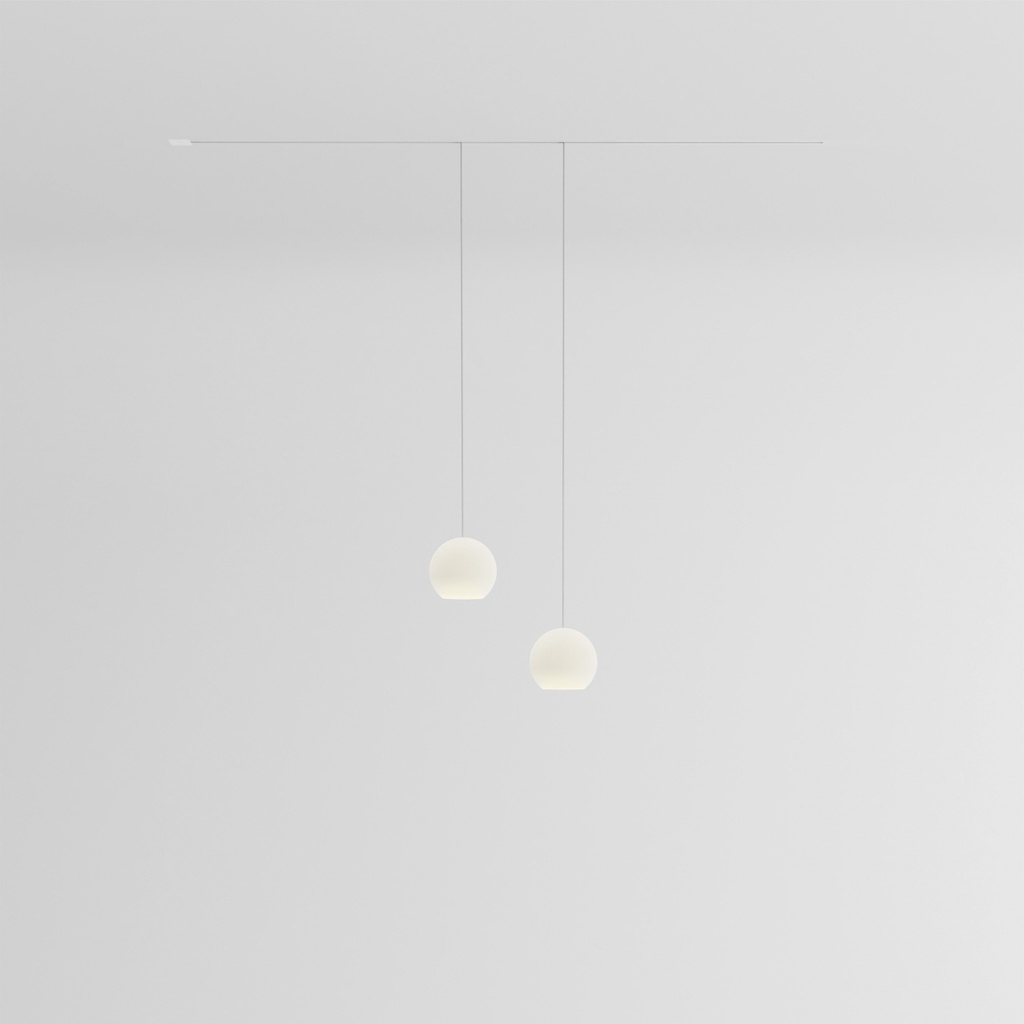 [KO2S-18-U135] KOS Duo Small flush-mounted track (Stainless steel, Standard height, Flush-mounted track 130cm)