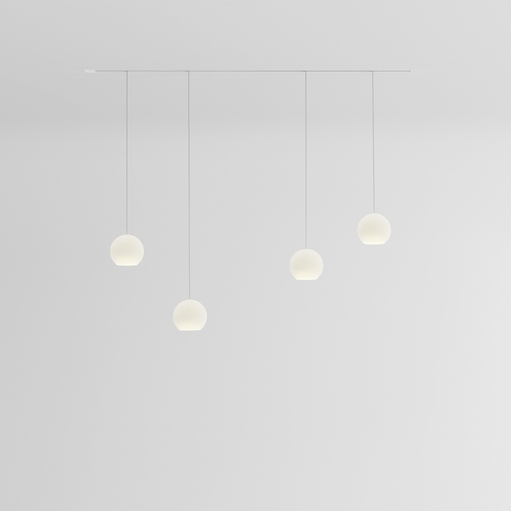 [KO4S-18-U135] KOS Quattro Small Unterputzschiene (Kabel Edelstahl, Standardhöhe, Schlittzlänge 135cm)